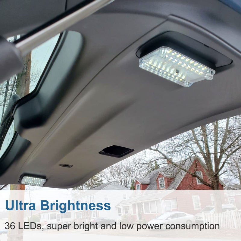 Linkhood مجموعة لينكهود 2-pack DC 12V 36 LED ضوء سقف داخلي للسيارة والشاحنة والمركبات باللون الأبيض مع مفتاح تشغيل/إيقاف للسيارات والفانات ومركبات التخييم والتاكسي - Image 2